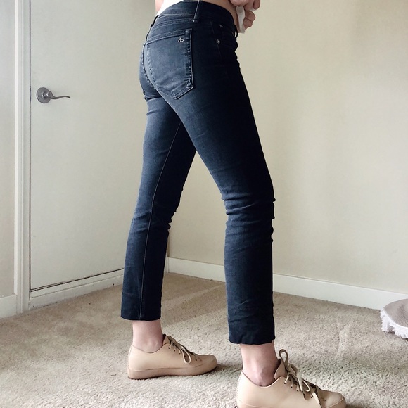 SS18 Rag & Bone Charcoal Black Ankle Jean size 24 - Picture 2 of 3
